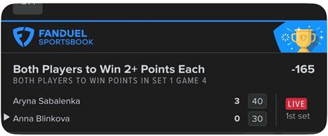 Arrow showing server in match